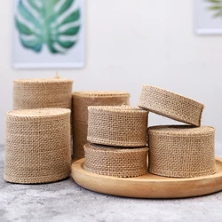 2M Natural Jute Burlap Ribbons Vintage Jute Burlap Fabric Jute Ribbon Rolls for DIY Crafts Wedding Decor