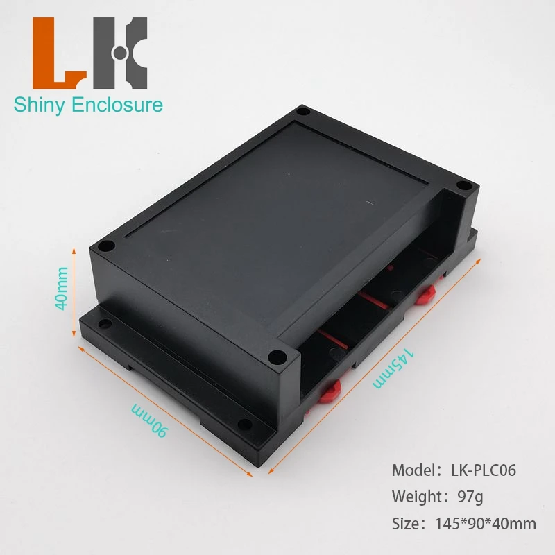 LK-PLC06 DIY Custom Case Din Rail Control Box Enclosures Electronic Instrument Housing 145x90x40mm