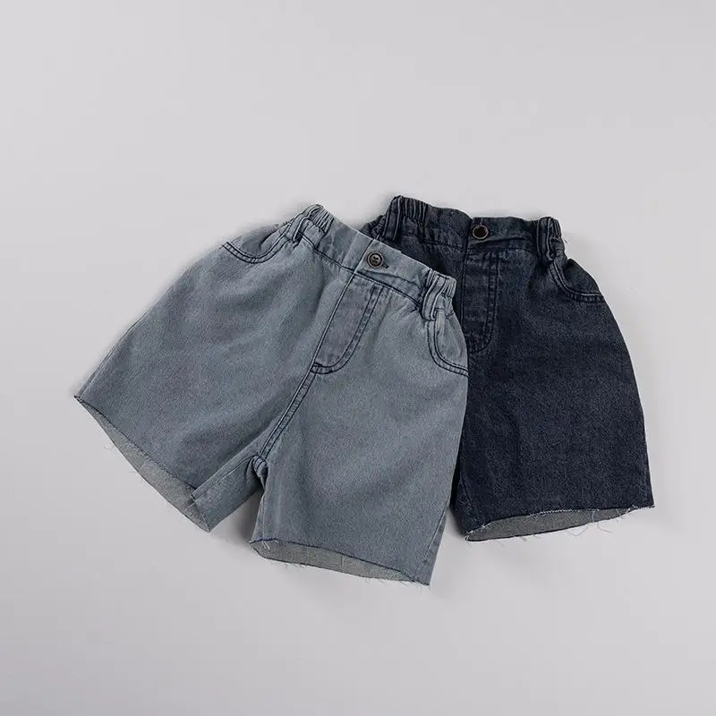 

2025 Summer New Girls Soft Denim Shorts Solid Children Casual Pants Fashion Versatile Jeans For Boys Thin Shorts Kids Clothes