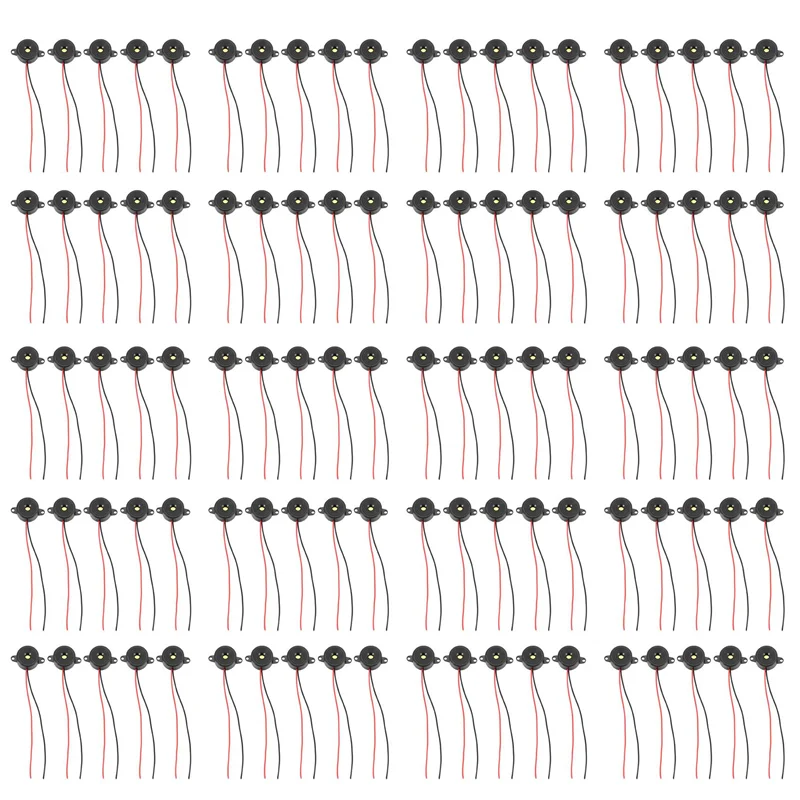 100 шт. постоянного тока 3-24 В 85 дБ звуковой электронный зуммер черный 23 х 12 мм