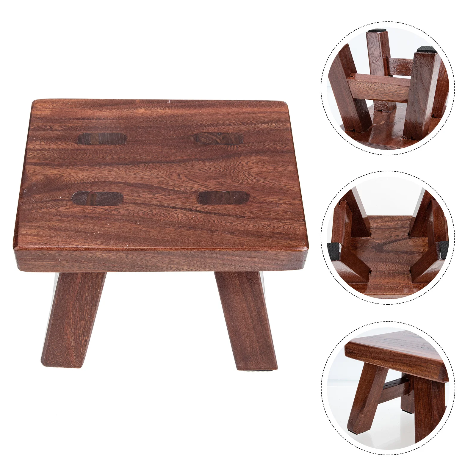 

Small Wood Stool Practical Footrest Step Stool for Shoe Changing Office Living Room Household Wooden Furniture