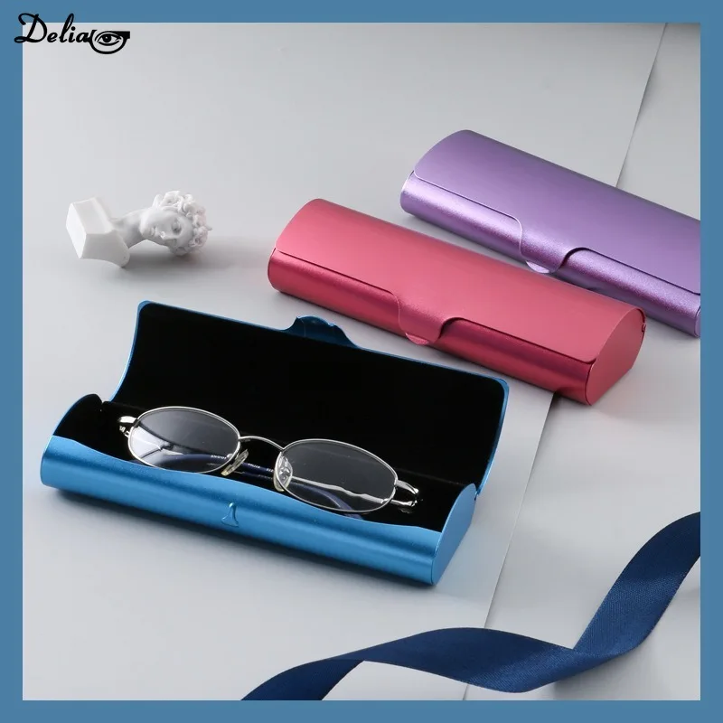 Hard Shell Aluminum Glasses Case New Pressure-resistant Frosted Matte Eyeglasses Case Ultra-Light Eyeglass Case Women