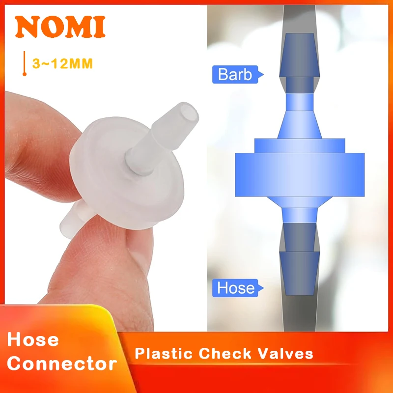 

Plastic Check Valve One-Way Non-Return Pagoda Inline Fluids Connector 3 4 6 8 10 12mm Fuel Gas Liquid Ozone-Resistant Water Stop