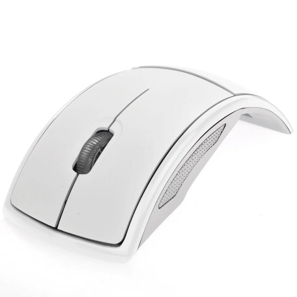 

Folding Wireless Mouse 2.4ghz Ultra-Thin Arc Design 10m Range USB Receiver White Durable Plastic Metal for Pc Laptop