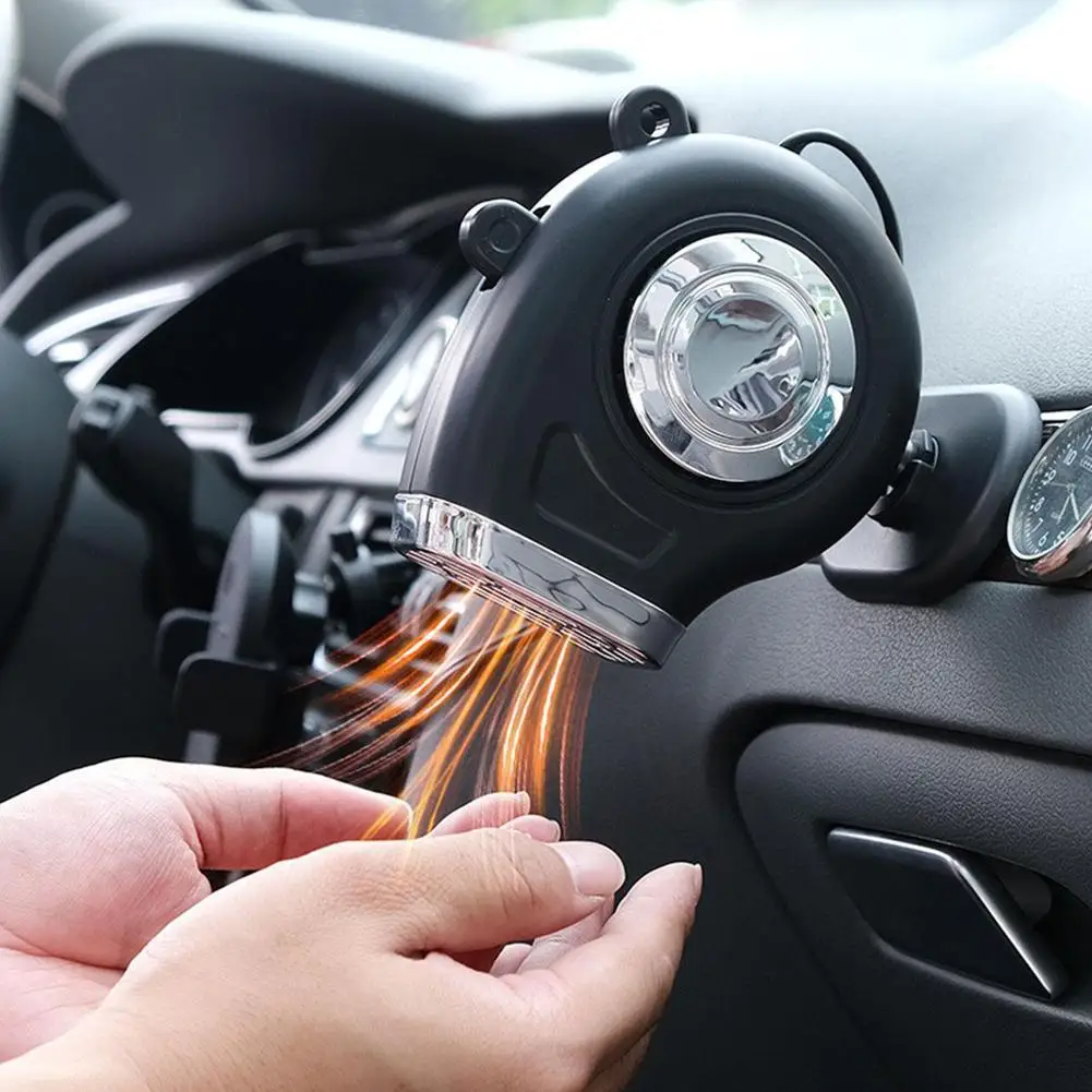 12V Car Heater Car Winter Heating Defrosting 360 Degree Rotation Creative Car Heater Fan Glass Defrosting Cold And Warm Dual Use