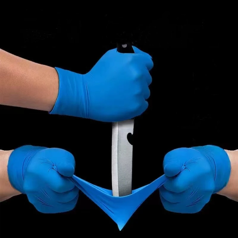 20/50/100PCS Blue Nitrile Gloves Disposable Safety Work Gloves Non Sterile Kitchen Gardening Tattoo Insdustrial Protective Glove
