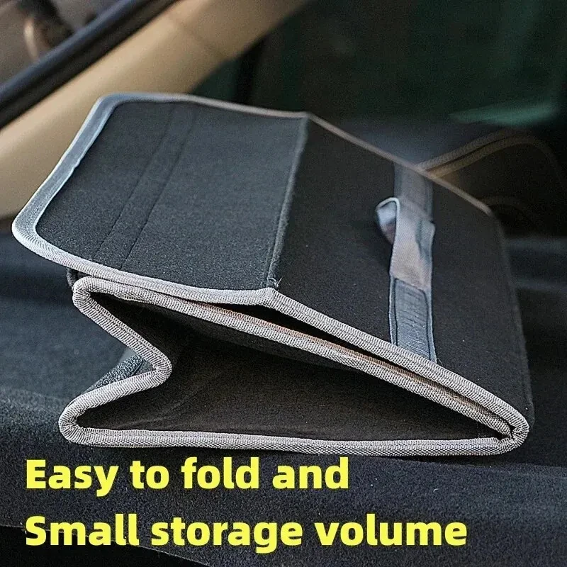 Car Trunk Felt Storage Bag Non Woven Fabric Foldable Organizer Portable Handle Wear Resistant Universal Car Tidying Storage Box