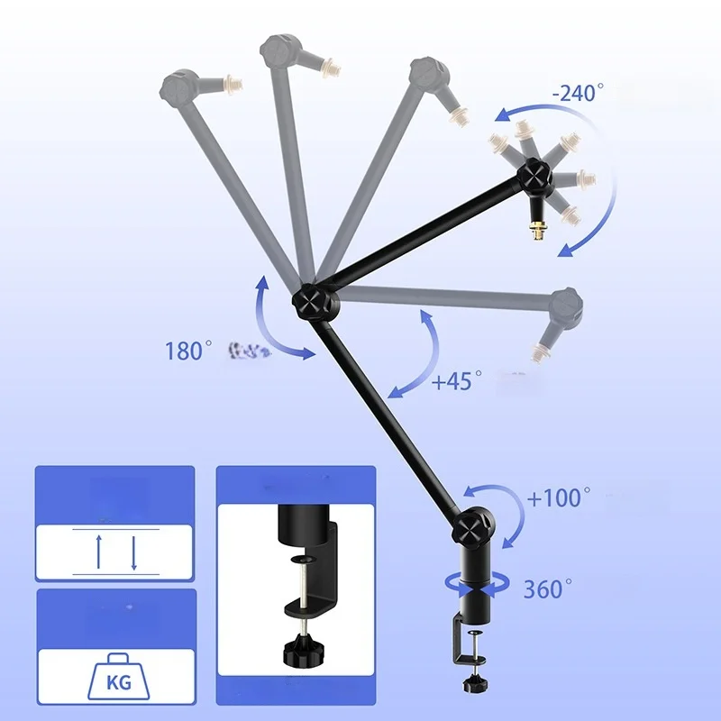 

Microphone stand desktop universal folding lazy person cantilever live streaming karaoke microphone stand shockproof