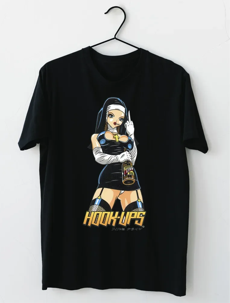 LIMITED NEW Hookups Skateboard Rebel Nun Middle Finger T-Shirt