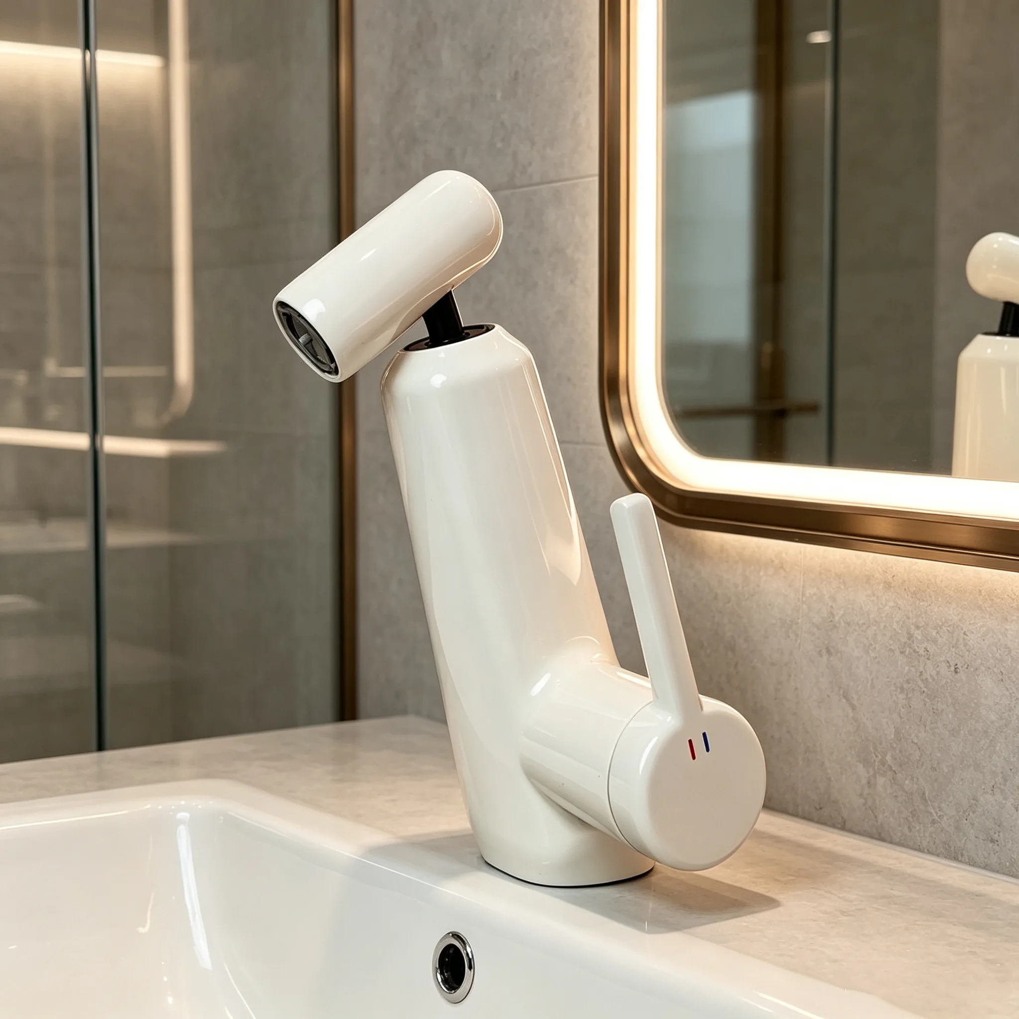 Solid Brass Basin Faucet, 360° Rotatable & Pull Out Design, Sleek Modern Design, Easy Installation Mixer Tap