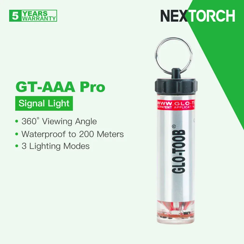 

Фонарик Nextorch Glo-Toob(GT-AAA) PRO, 200 м, функция глубины, видимость на 360 °, 3 режима освещения, несколько цветов