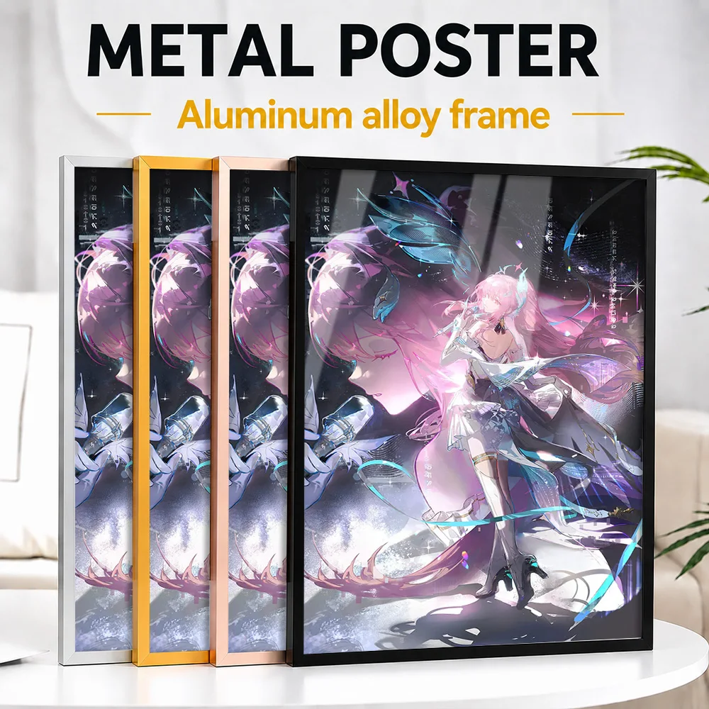 Wuthering Waves Aemeath Metal Poster With Aluminum Alloy Frame Personalized Photo Dynamic Character Style Wall Art For Bedroom