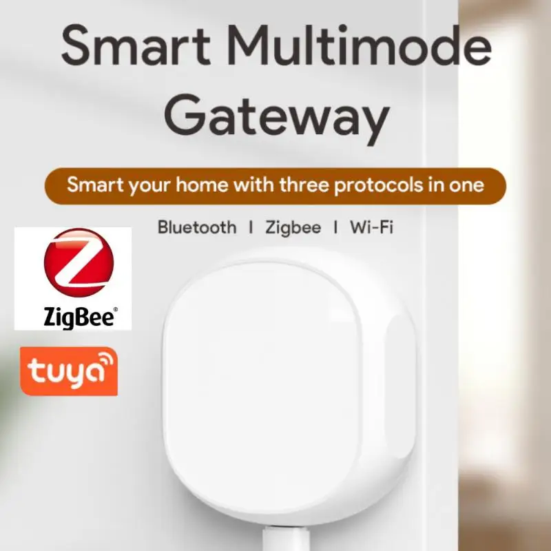 Tuya Zigbee Ble Multi-mode Gateway Bluetooth Mesh Hub for Fingerbot Curtain Motors Intelligent Devices Sup Alexa Google Home