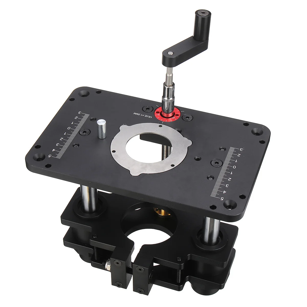 

Woodworking Router Lift System and Aluminum Top Plate for 65mm Diameter Motors Workbench Trimmer Engraving Machine Tool