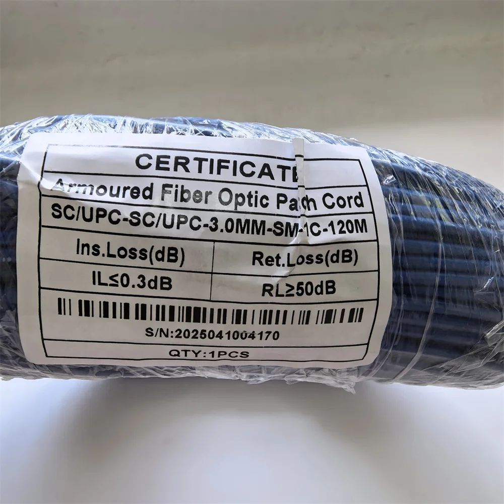 سلك تصحيح الألياف الضوئية المدرع، نواة واحدة أحادية الوضع، 2 النواة، كابل ألياف ضوئية، كابل تمديد لغرفة الخادم، 80 م، 100 م