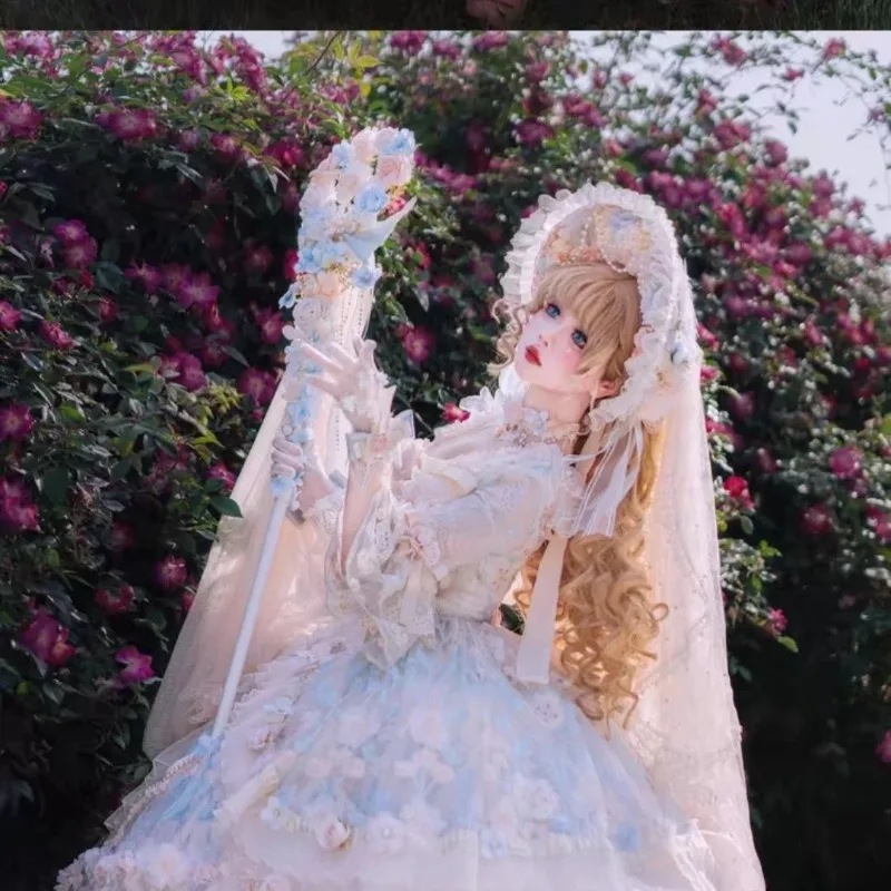 

Lolita gorgeous flower wedding tea party lo princess dress summer women's dress long op