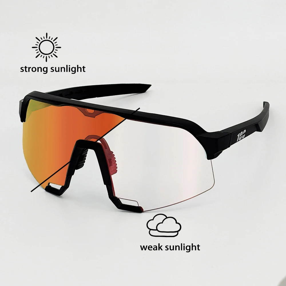 Photochrome Fahrradbrille mit UV400-Schutz, Outdoor-Sportsonnenbrille für Männer, MTB-Fahrradbrille für Frauen, Rennradbrille