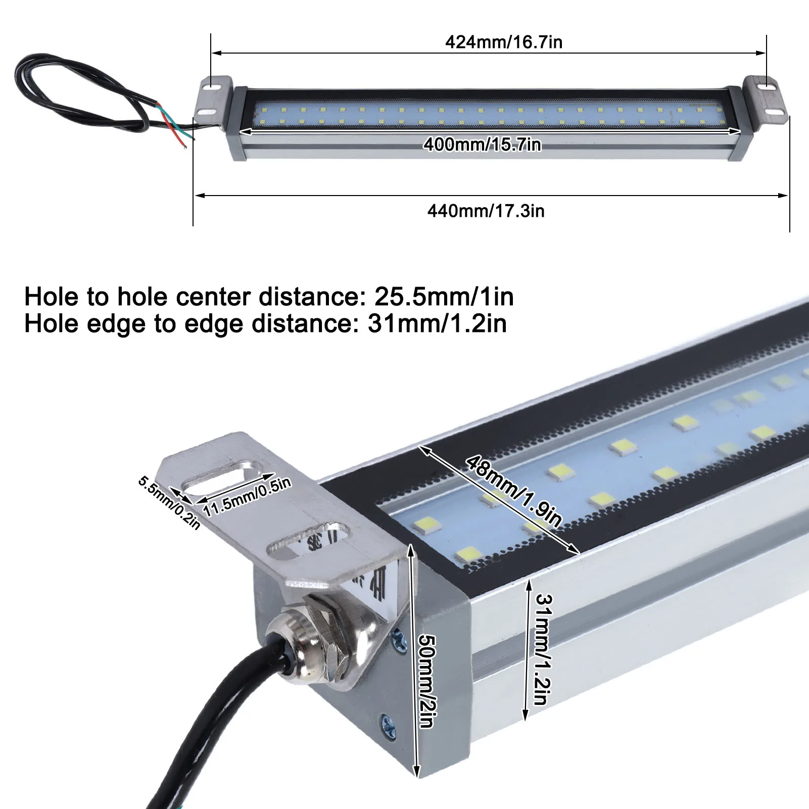 LED Working Light LED Working Light White Source IP67 Waterproof Explosion Proof Machine Tube Light 24V 12W Machine Working Lamp