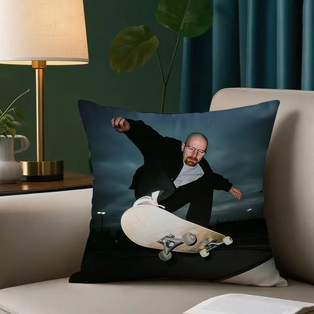 Old White Skateboard cushion cover Square Pillowcase Double-Sided Printing  Sofa Cushion Bedroom Bedside PillowCover