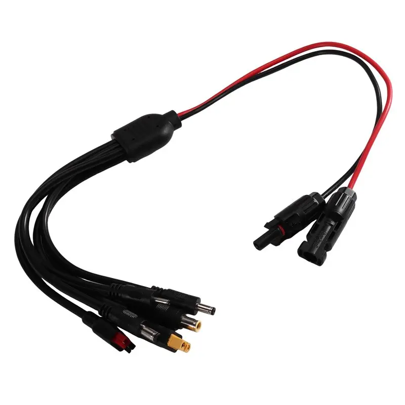 FC-[IANC-AB01] For XT60 DC7909 DC6530 DC5521 6-In-1 For Solar Adapter Cable(Heavy Duty) 1Pcs For Solar Generator