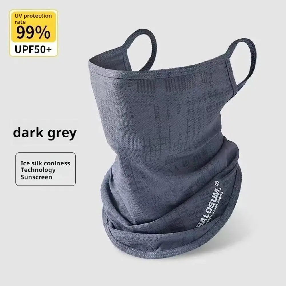 Thin Breathable Quick-dry Outdoor Face Mask Sun Protection Summer Ice Silk Scarf Letter Pullover Neck Warmer