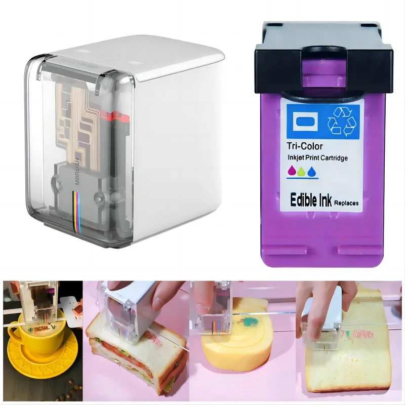

Portable Color Food Inkjet Printer Edible Ink DIY Custom Editing HD Printing Word/Pattern/LOGO/Picture Wireless WIFI Printer