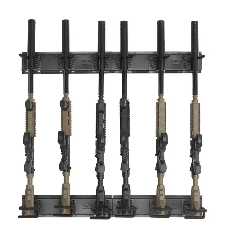 Soporte para Armas de Fuego, Soporte de Pared para Armas de Fuego de Interior, Soporte Vertical para 6 Rifles y Escopetas, Soporte de Pared de Metal Resistente de 180 lb con Acolchado Suave