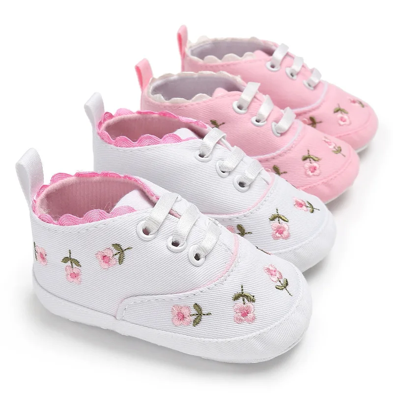 Meckior Neugeborenen Baby lässig Leinwand Schuhe Blume Baumwolle Sohle rutsch feste Babys chuhe weibliche Säugling First Walker Krippe Schuhe