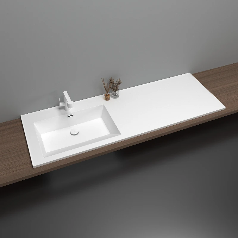 

Hotel simple wash basin seamless artificial stone integrated basin toilet bathroom cabinet acrylic gel clothes washbasin
