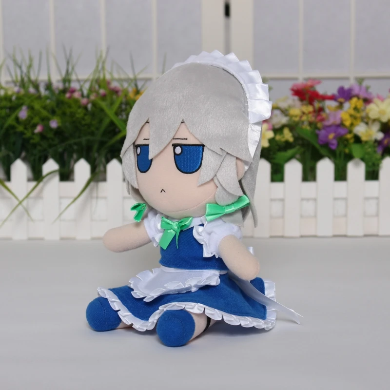 Anime Fumo Izayoi Sakuya Cute 20cm Plush Stuffed Plushie Mascot Cartoon Pillow Cosplay Birthday Xmas Gift