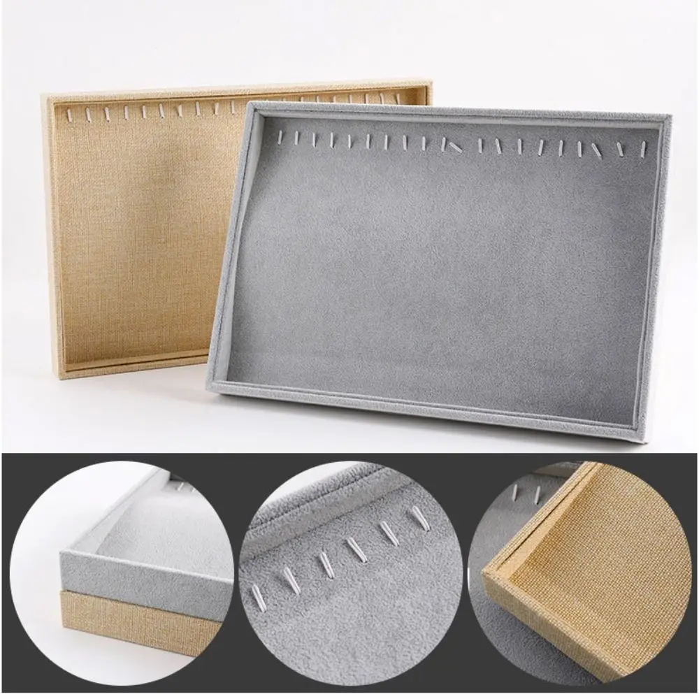Large Capacity Velvet Jewelry Tray Necklaces Fashion Jewelry Display Holder Case Organizer Rings Earrings Plate Jewelry Seller