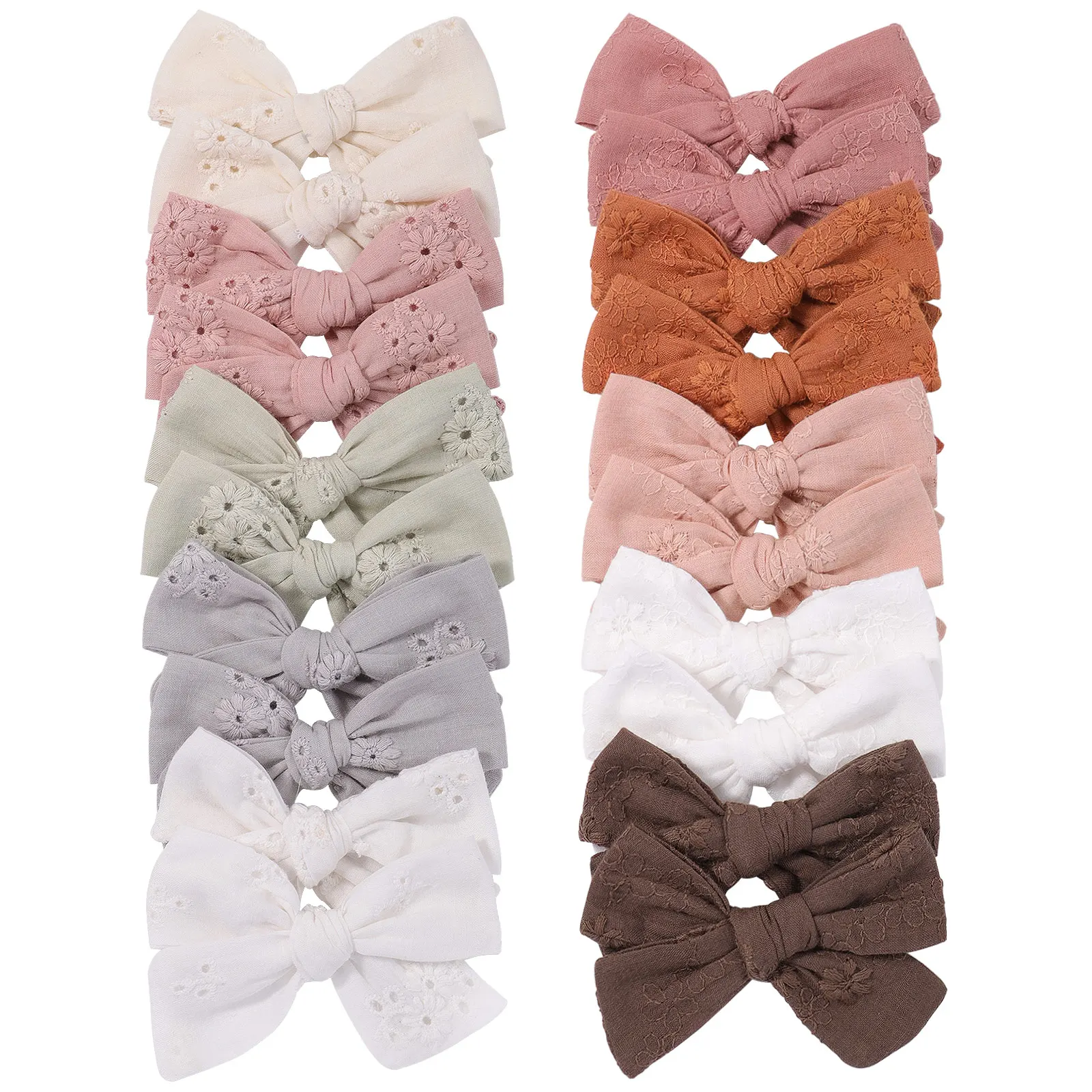 2Pcs/set 3.6Inch Cotton Hair Bows With Hair Clips For Baby Girls Boutique Hairpins Barrettes Headwear Kids Hair Acesssories