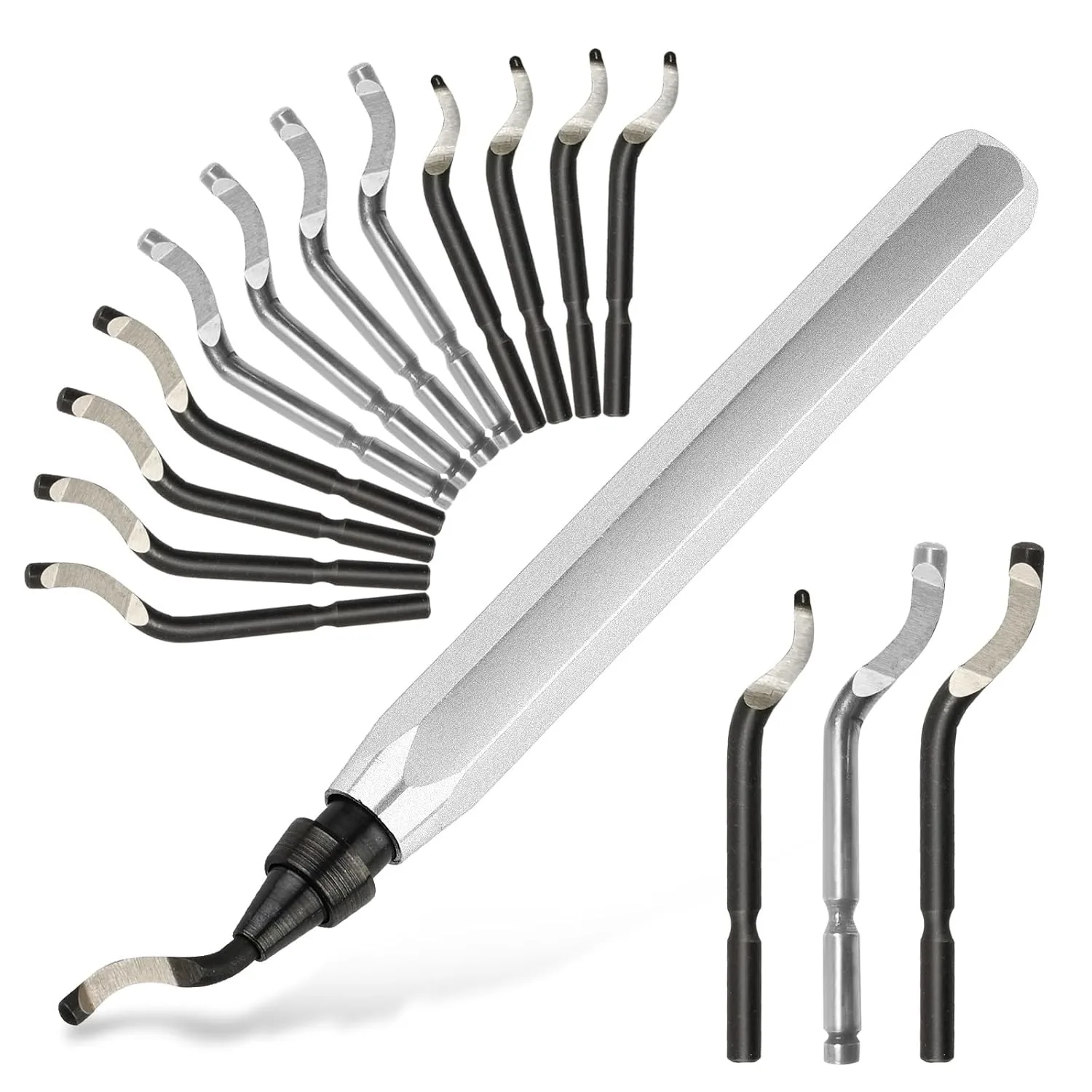 

Набор инструментов для снятия заусенцев RB1000 с металлической ручкой и 15 лезвиями, для удаления заусенцев с металла, смолы, пластика, ПВХ, 3D-печатных изделий