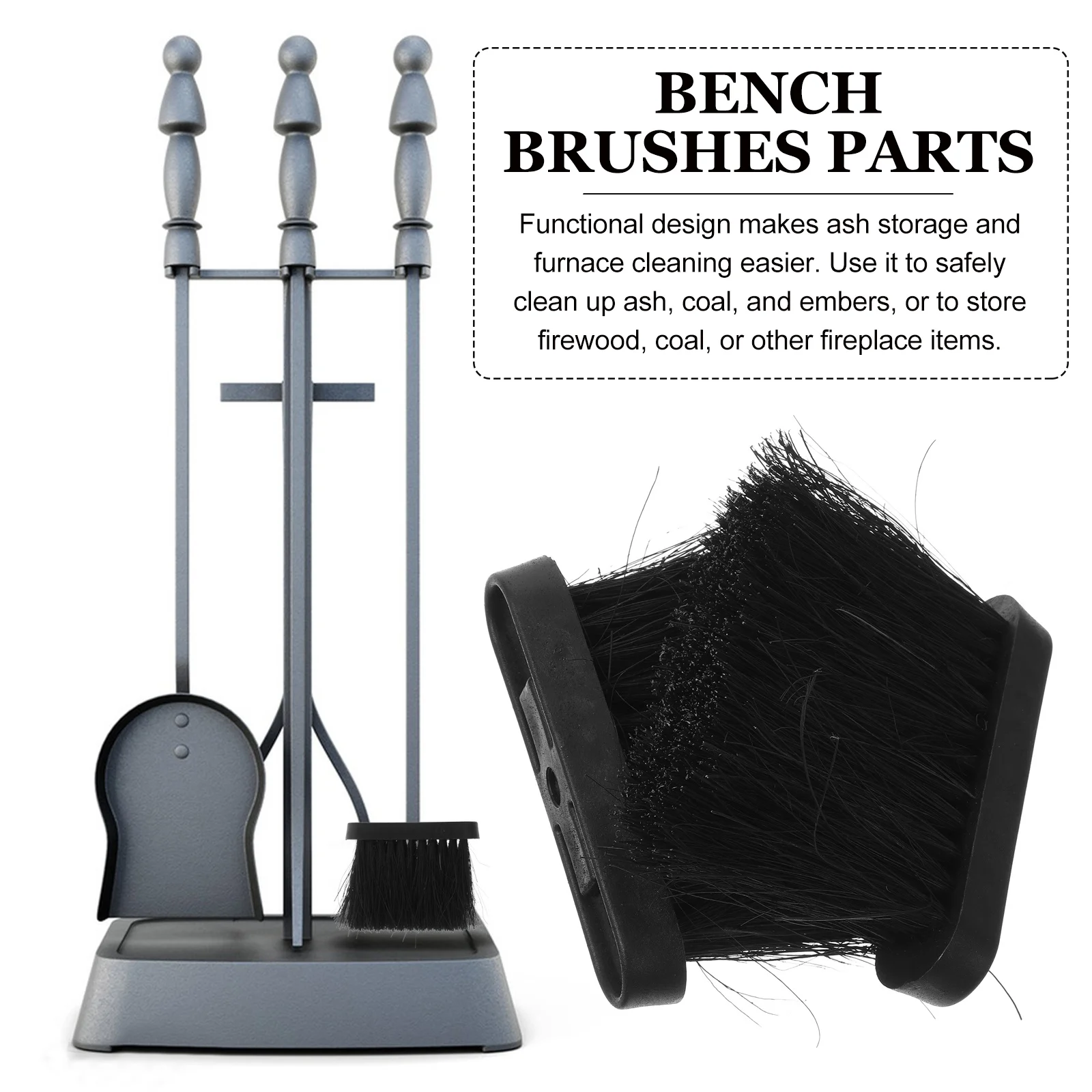 

2pcs Cleaning Replacement Head Dense Bristles Refractory Brush For Ash Coal Dust Fireplace Tool Kitchen Bench Mantel Duster