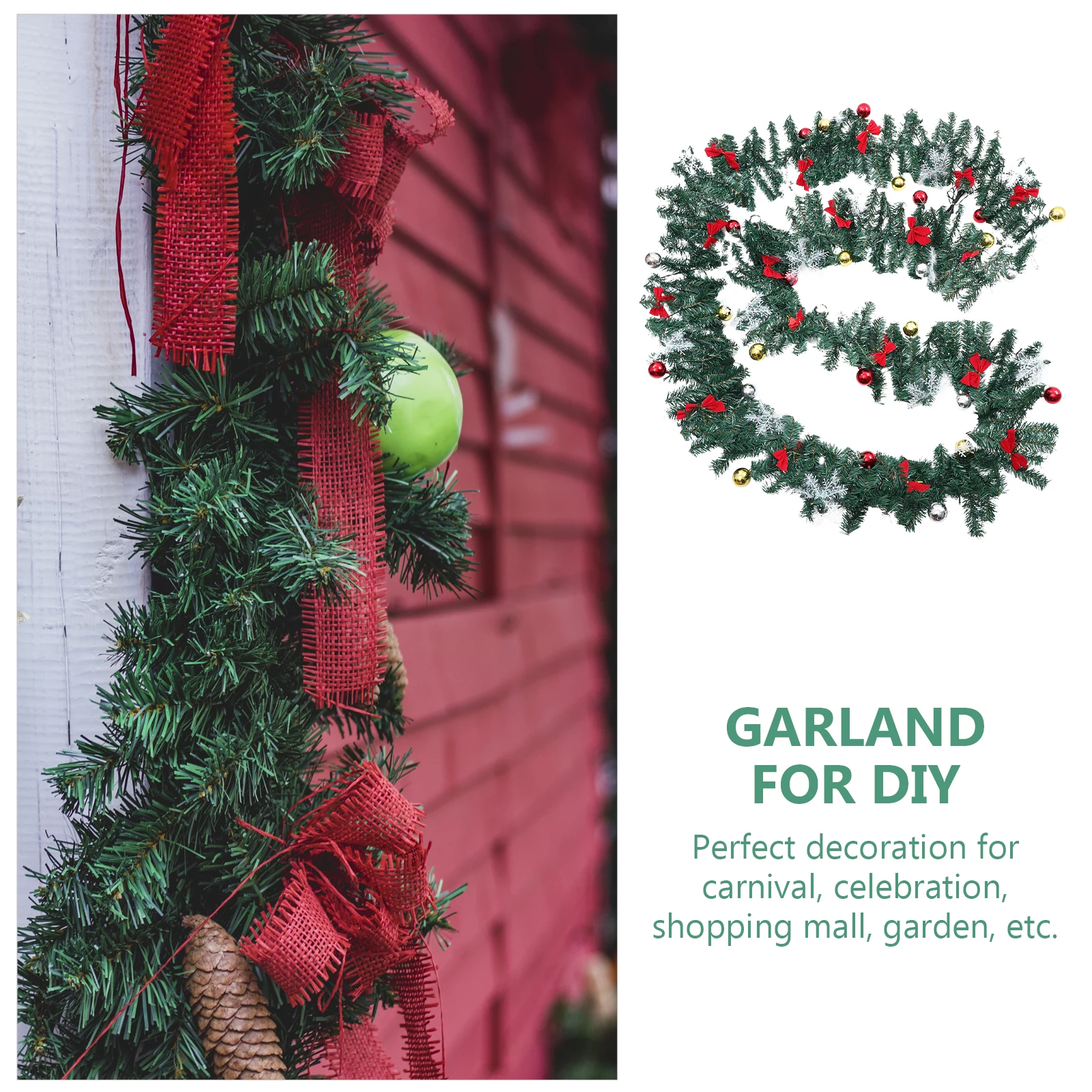 

Artificial Christmas Garland Lighted Xmas Decor for Home Stairs Fireplace Front Porch Door Us Plug Christmas Garland with Light