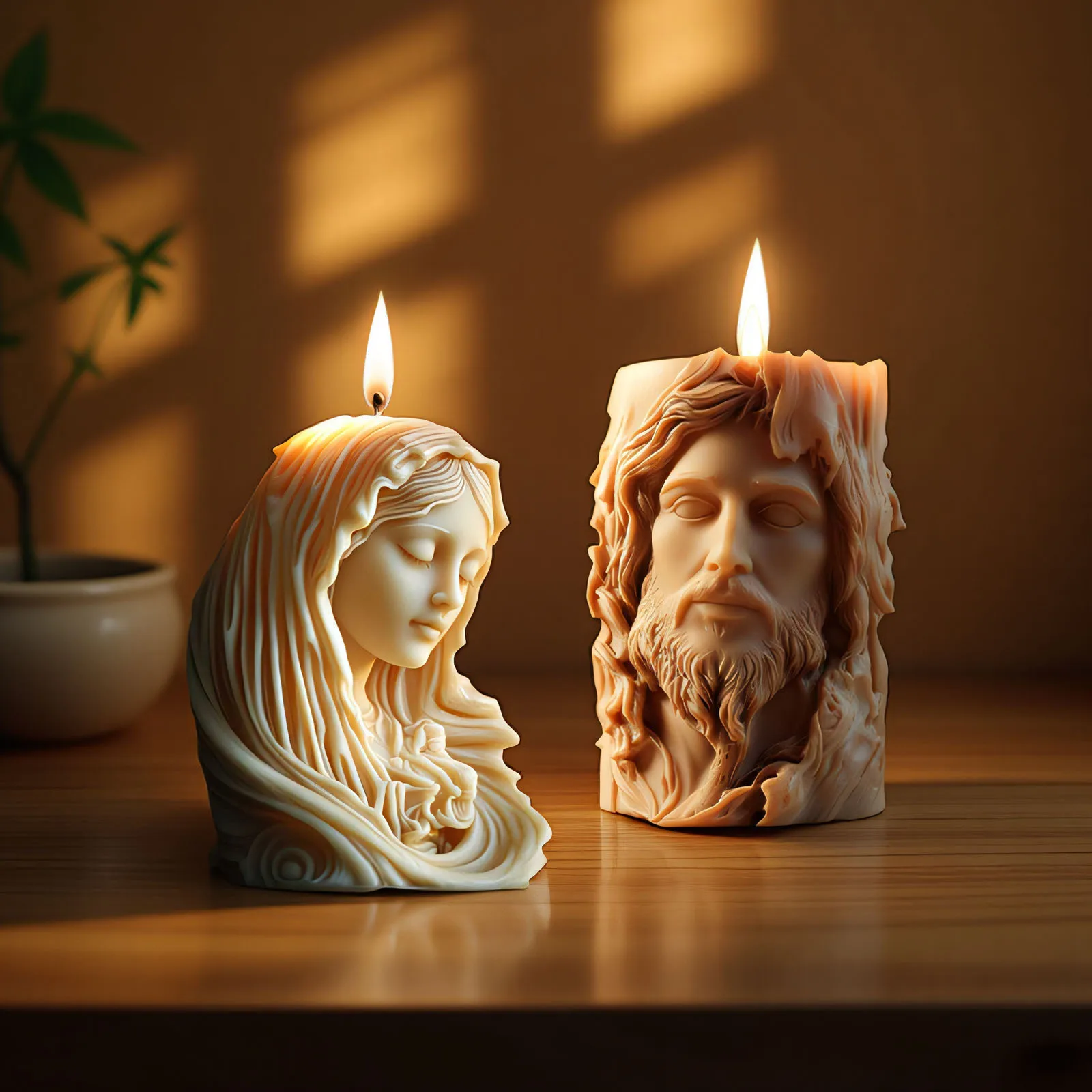【セール中】アイコンシリーズアロマキャンドルシリコンモールドDIY 3D宗教人物レリーフ手作り石膏シリコンモールド