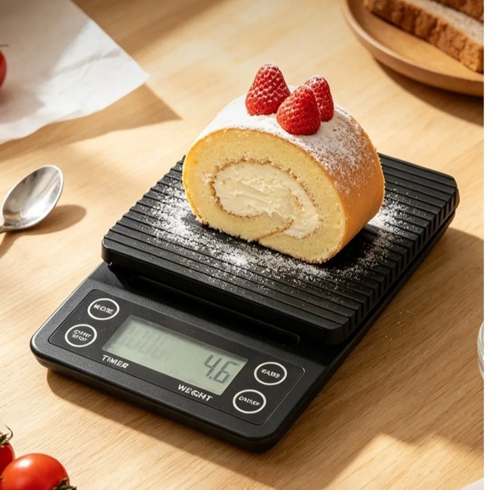 High Precision Drip Coffee Scale LCD Display Non-slip Kitchen Digital Scale Digital Display Battery-powered Coffee Brewing Scale