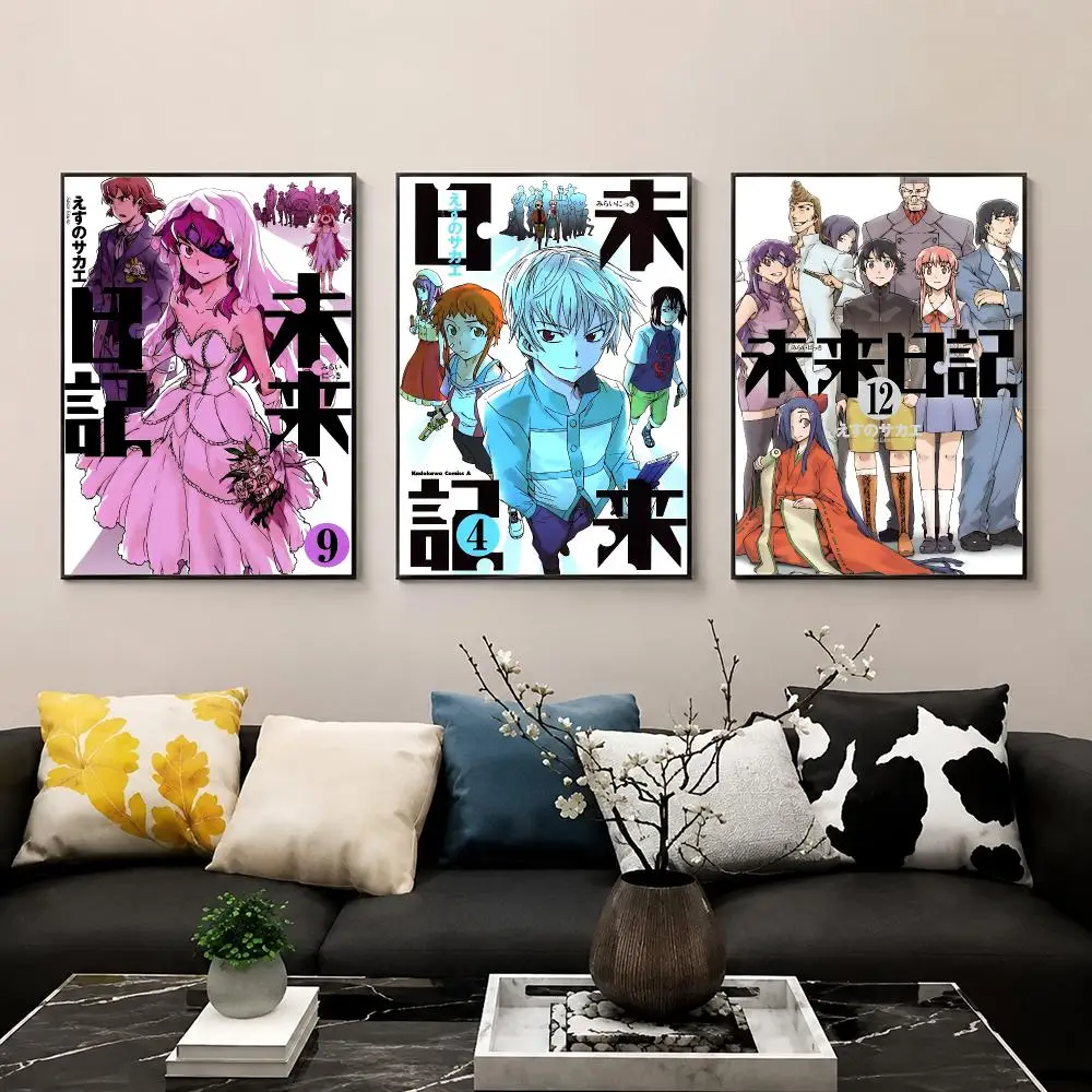 Anime M-Mirai N-Nikki Poster HD Wall Art Print for Bedroom Living Room Office Bar Modern Aesthetic Home Decor