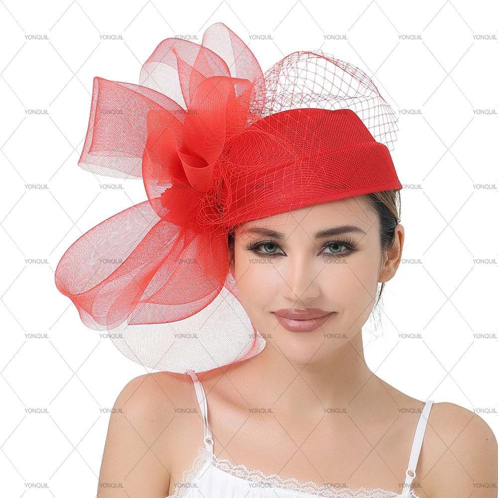 

Fashion Ladies Wedding Fascinator 20cm Base Bride Headdress Crinoline with flower Headwear Millinery Hat Hair Accessories