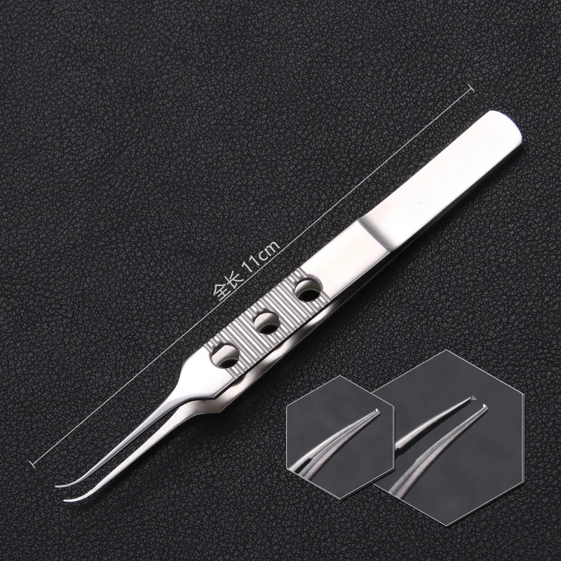 1pcs Stainless steel Dovetailed Tweezers Platforms Ophthalmic Fure Hair planting Micros Forceps 10.5CM