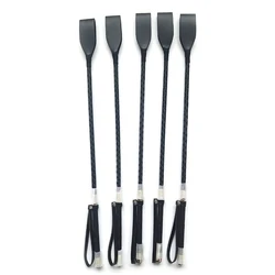 1PC 휴대용 경량 PU 가죽 승마 작물 내구성 야외 미끄럼 방지 핸들 말 채찍 경주 승마 훈련
