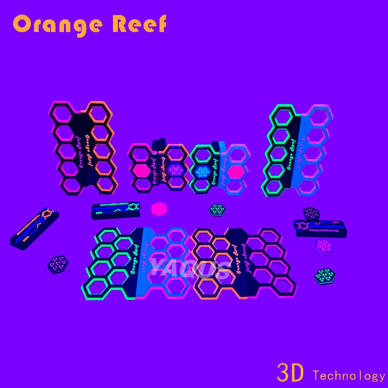 Support de corail Fluorescent pour aménagement paysager d'aquarium, avec Attraction magnétique, support de Propagation de Fragments lumineux, support imprimé en 3D