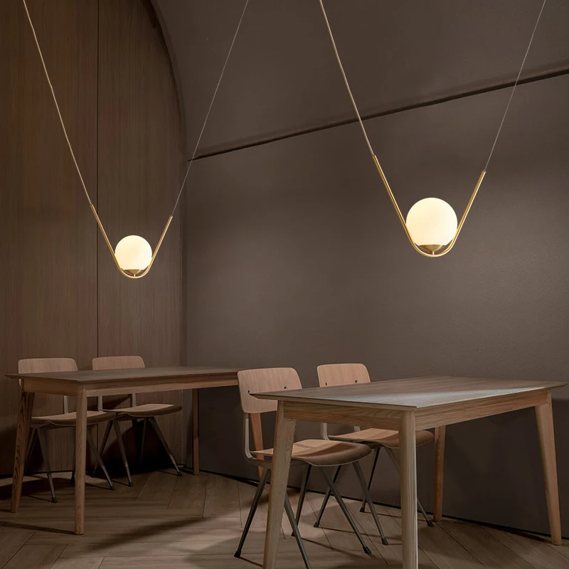 

Creative LED Pendant Lights Glass Ball Dining Room Bedside Hotel Lighting Hanging Fixtures Black Gold Iron Body G9 Pendant Lamp