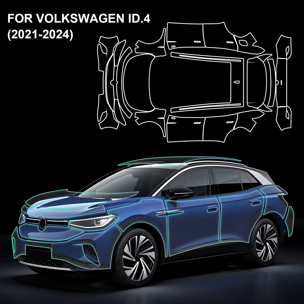 

PPF ТПУ для Volkswagen ID.4 VW 2021 2022 2023 2024 Защитная пленка для предварительно разрезанных красок прозрачный бюстгальтер из ТПУ