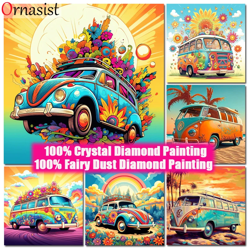 

Алмазная живопись 5d «сделай сам» с изображением пыли, вышивка крестиком, автомобиль, автобус, алмазная вышивка, мозаика, пейзаж, украшение для дома, искусство