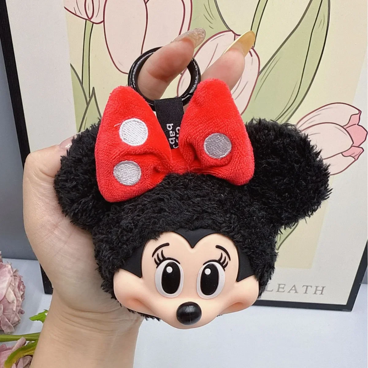 15CM Disney Mickey Minnie Pendant KeyChain Mickey Mouse Blind Box Vinyl Doll Mickey Family Series Plush Pendant Toy Xmas Gift