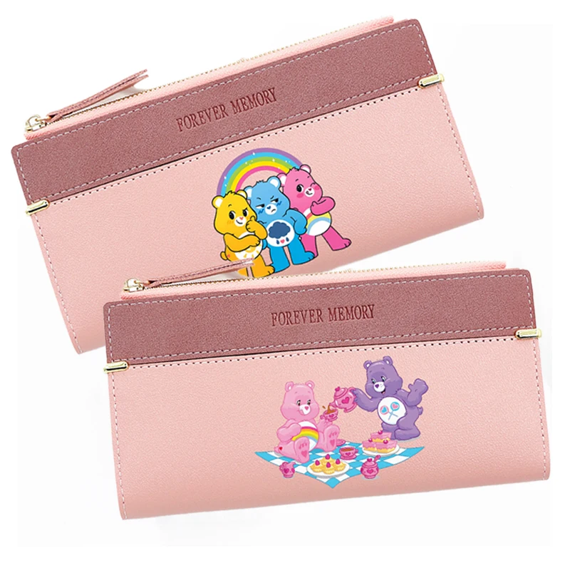 

Rainbow Bears PU Wallets Anime Printed Figures Long Coin Purses Fashion Women Horizontal Wallet Girls Key ID Card Holders Gift
