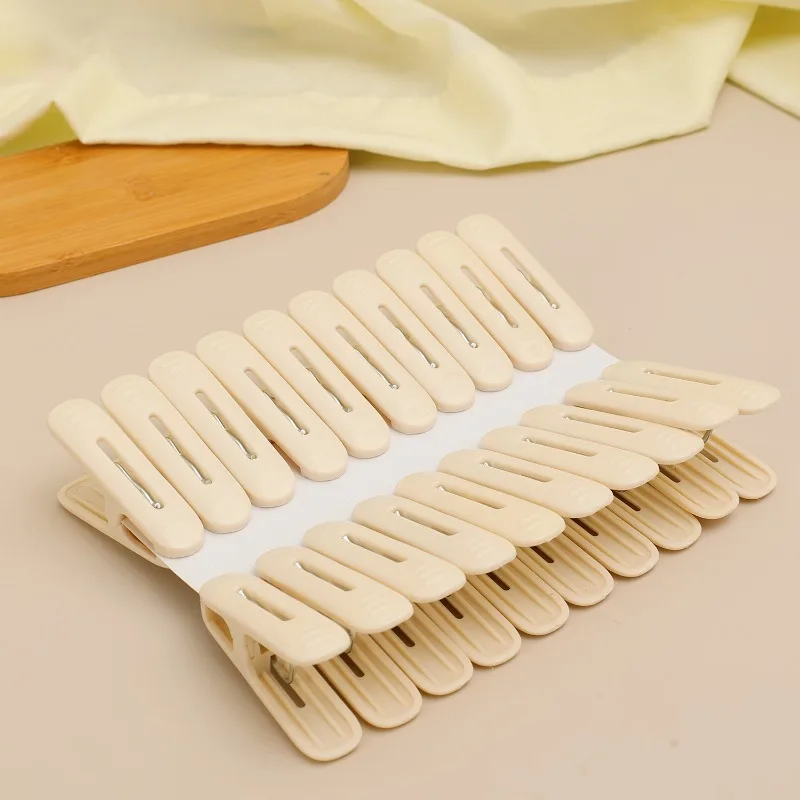 Plastic Clothespins Laundry Clips Bathroom No-Trace Drying Clothes Socks Towel Clips Home Kitchen Storage Clamps Drying Stand
