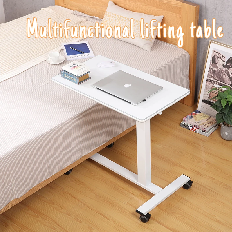 Automatic Lifting Table Removable Sofa Table Mobile Computer Lazy Table  Use A Convenient Nursing Table In Bed Household Goods pneumatic lifting table stand simple automatic sofa bedside movable lazy person desk solid wood rostra table