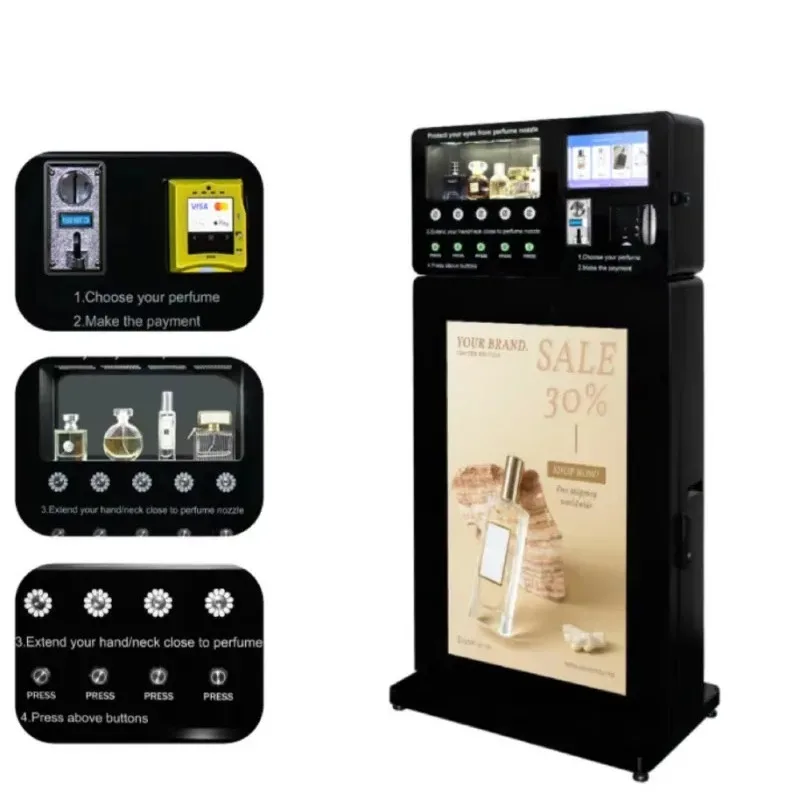Customized Touchscreen Interactive Perfume Vending Machine - Suitable for Beauty Boutiques & Fashion Retail Outlets